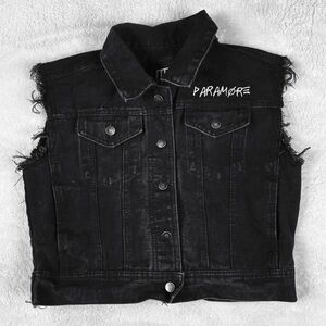 Paramore Official 2013 Self-Titled Tour Black Jean Jacket Denim RARE Size XS